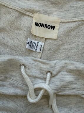 Monrow Split / Open Side Seam light Heather Gray Cozy Drawstring Joggers